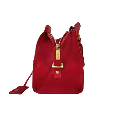 Pre-owned Saint Laurent Red Calfskin Leather Classic Medium Y Cabas Bag