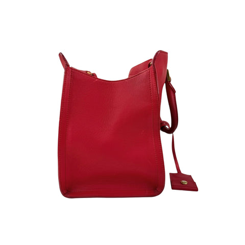 Pre-owned Saint Laurent Red Calfskin Leather Classic Medium Y Cabas Bag