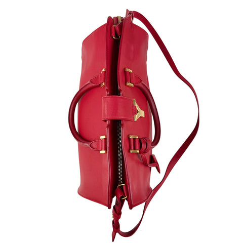 Pre-owned Saint Laurent Red Calfskin Leather Classic Medium Y Cabas Bag