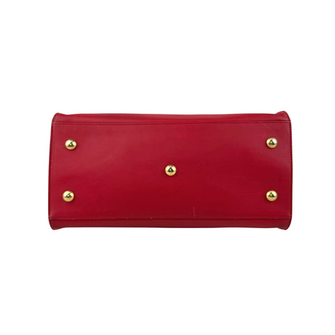 Pre-owned Saint Laurent Red Calfskin Leather Classic Medium Y Cabas Bag