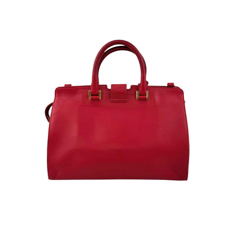 Saint Laurent Red Calfskin Leather Classic Medium Y Cabas Bag