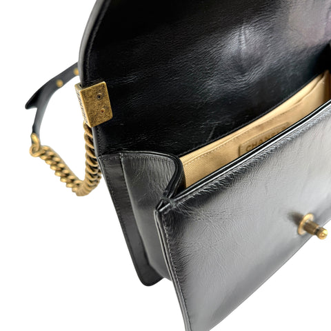 Chanel Black Quilted Leather Medium Boy Flap Bag
