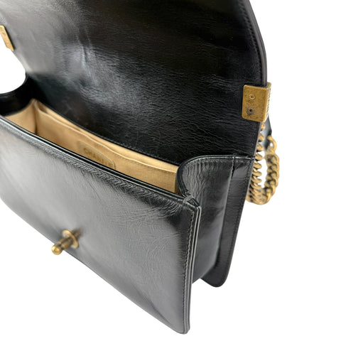 Chanel Black Quilted Leather Medium Boy Flap Bag