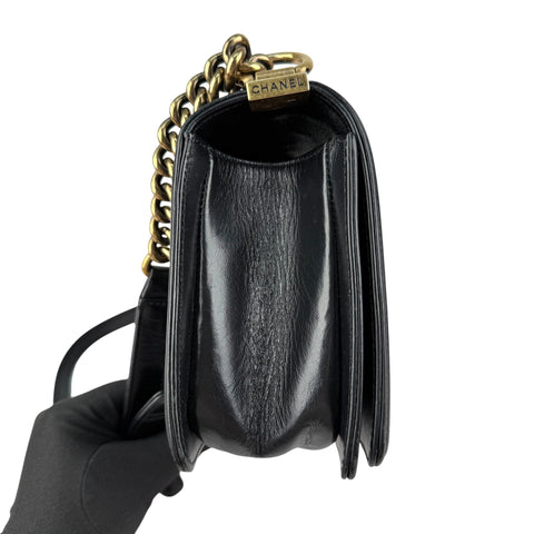 Chanel Black Quilted Leather Medium Boy Flap Bag