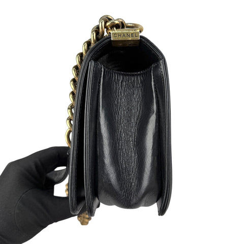 Chanel Black Quilted Leather Medium Boy Flap Bag