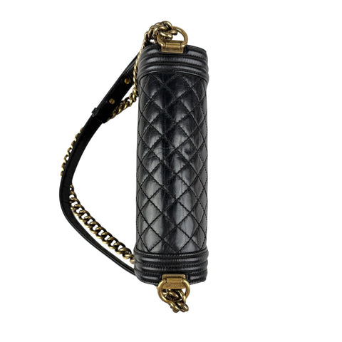 Chanel Black Quilted Leather Medium Boy Flap Bag
