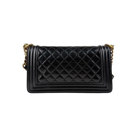 Chanel Black Quilted Leather Medium Boy Flap Bag
