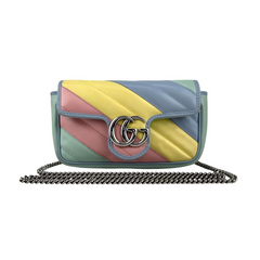 Gucci Multicolor Quilted Leather GG Marmont Matelasse Super Mini Bag