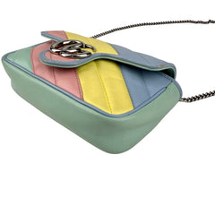 Gucci Multicolor Quilted Leather GG Marmont Matelasse Super Mini Bag