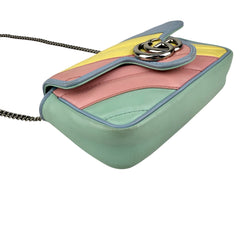 Gucci Multicolor Quilted Leather GG Marmont Matelasse Super Mini Bag