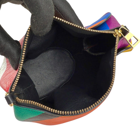 Loewe Multicolor Leather Mini Striped Elephant Crossbody Bag