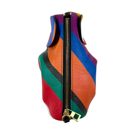 Loewe Multicolor Leather Mini Striped Elephant Crossbody Bag