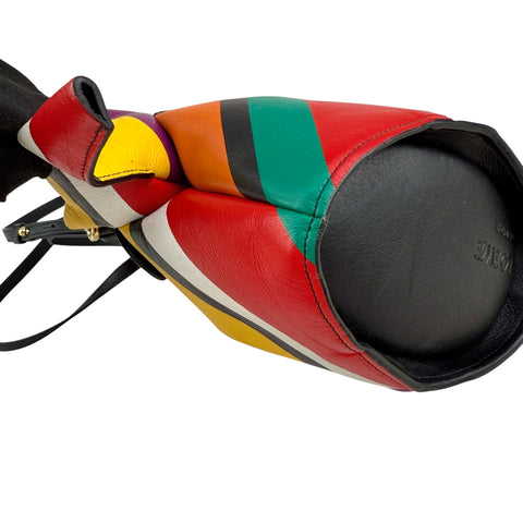 Loewe Multicolor Leather Mini Striped Elephant Crossbody Bag