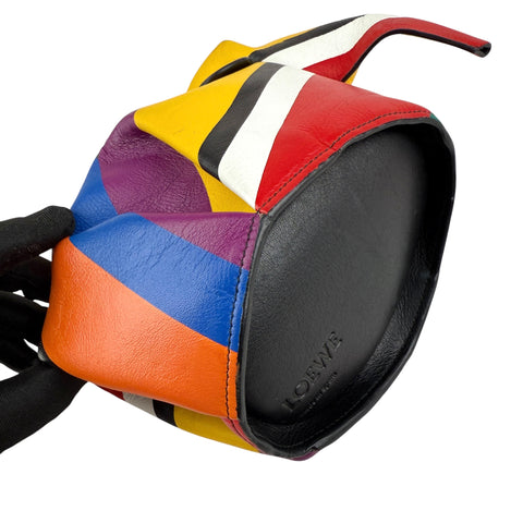 Loewe Multicolor Leather Mini Striped Elephant Crossbody Bag