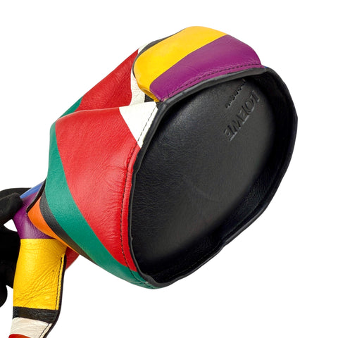 Loewe Multicolor Leather Mini Striped Elephant Crossbody Bag