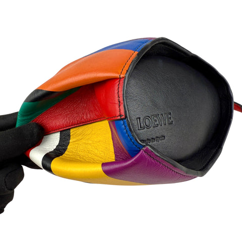 Loewe Multicolor Leather Mini Striped Elephant Crossbody Bag