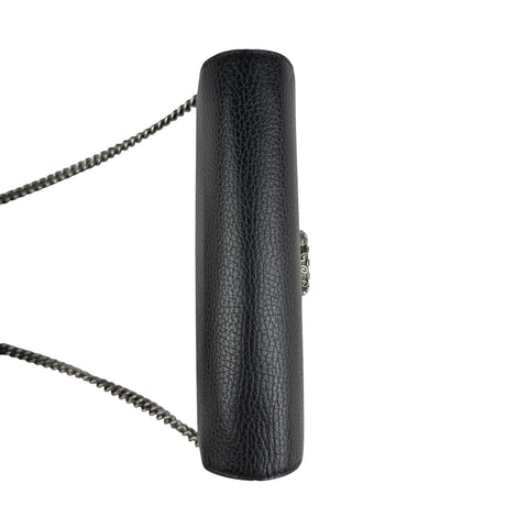 Pre-owned Gucci Black Pebbled Leather Dionysus Mini Wallet on Chain Bag