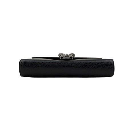 Pre-owned Gucci Black Pebbled Leather Dionysus Mini Wallet on Chain Bag