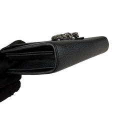 Gucci Black Pebbled Leather Dionysus Mini Wallet on Chain Bag