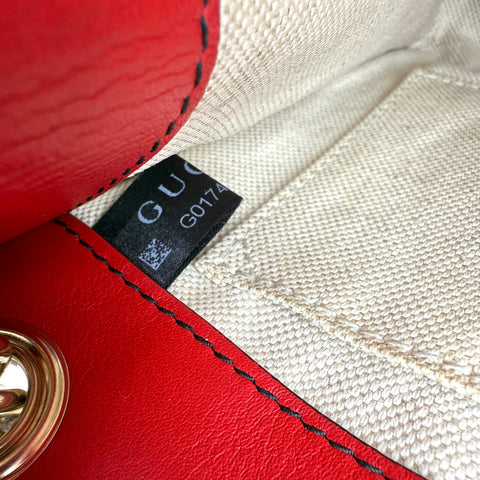 Pre-owned Gucci Red Guccissima Leather Emily Original Chain Large Shoulder Bag