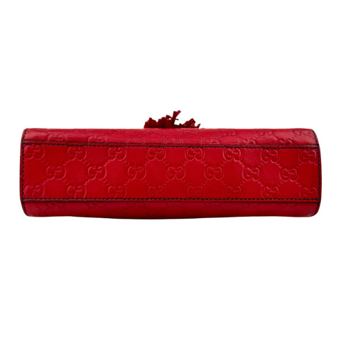 Pre-owned Gucci Red Guccissima Leather Emily Original Chain Large Shoulder Bag