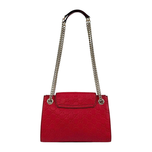 Gucci Red Guccissima Leather Emily Original Chain Large Shoulder Bag