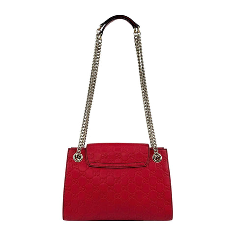 Gucci Red Guccissima Leather Emily Original Chain Large Shoulder Bag