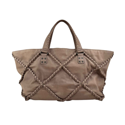 Bottega Veneta Calfskin Intrecciato Diamond Tote Pompei