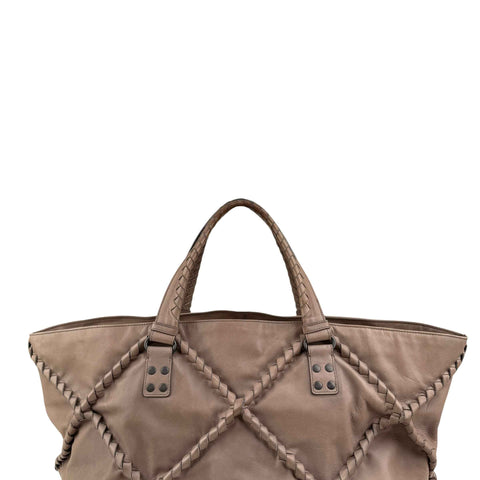 Bottega Veneta Calfskin Intrecciato Diamond Tote Pompei