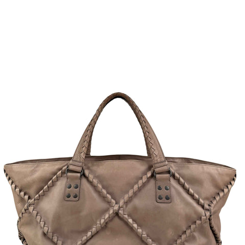Bottega Veneta Calfskin Intrecciato Diamond Tote Pompei
