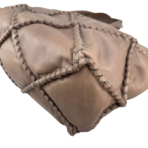 Pre-owned Bottega Veneta Calfskin Intrecciato Diamond Tote Pompei