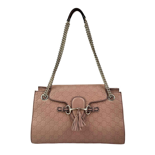 Gucci Camelia Guccissima Leather Emily Chain Shoulder Bag