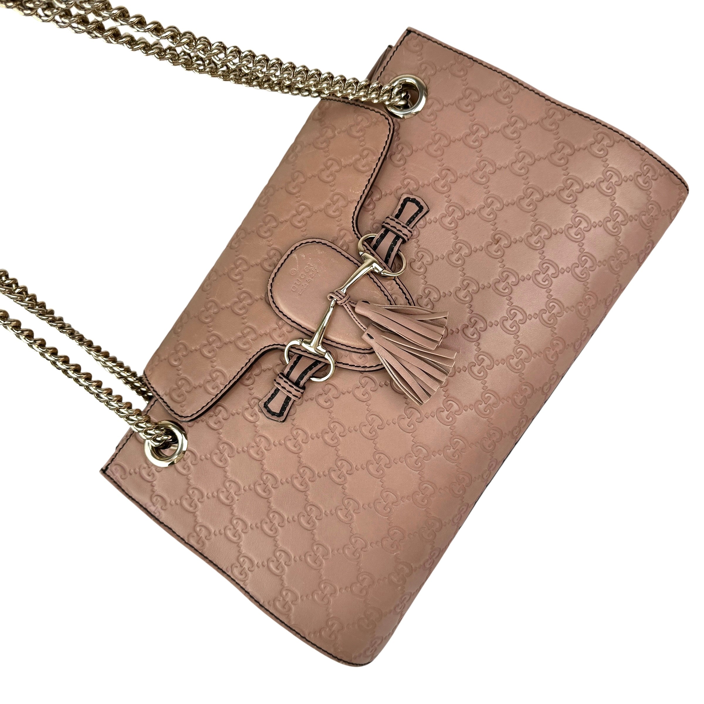 Gucci Camelia Guccissima Leather Emily Chain Shoulder Bag