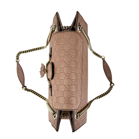 Pre-owned Gucci Camelia Guccissima Leather Emily Chain Shoulder Bag