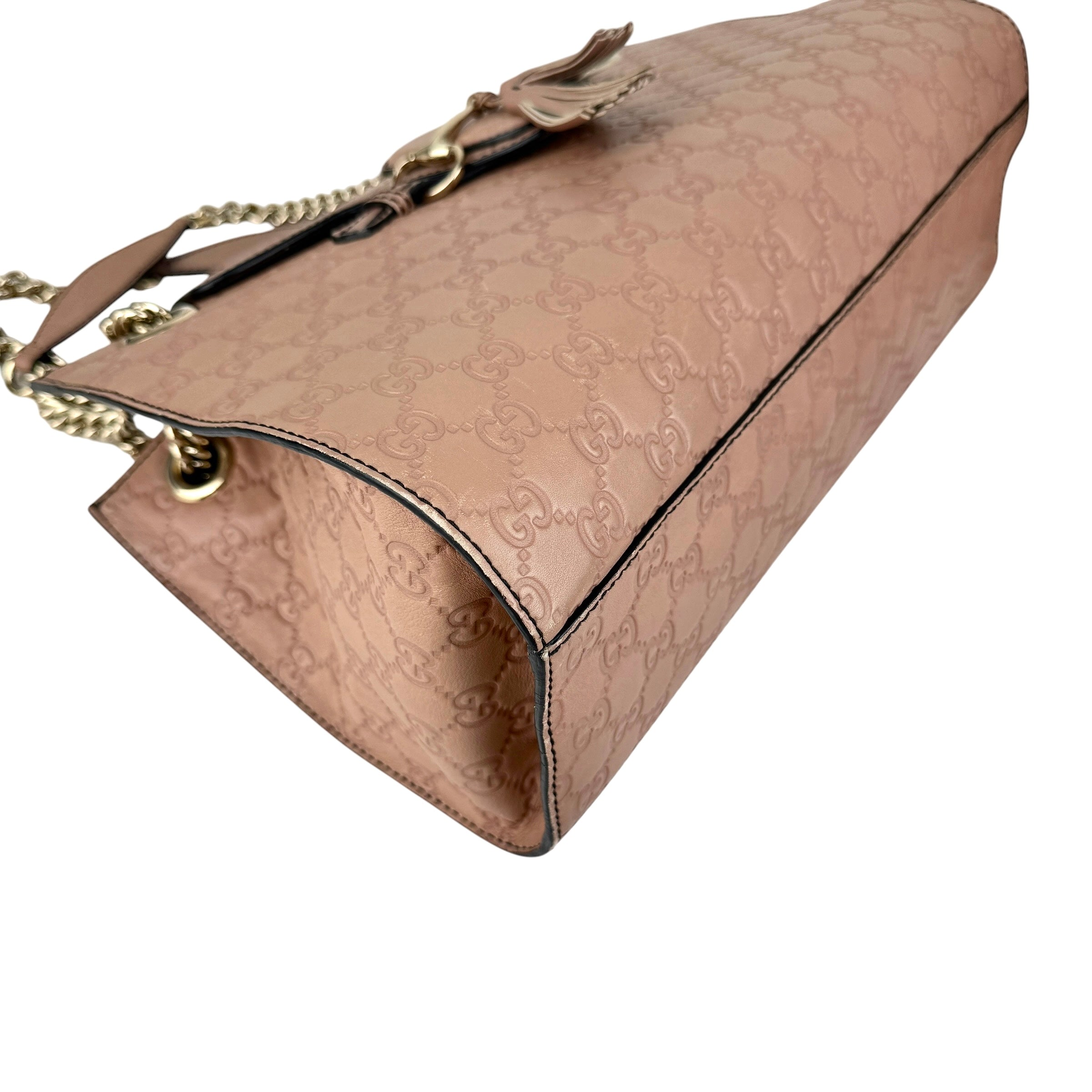 Gucci Camelia Guccissima Leather Emily Chain Shoulder Bag