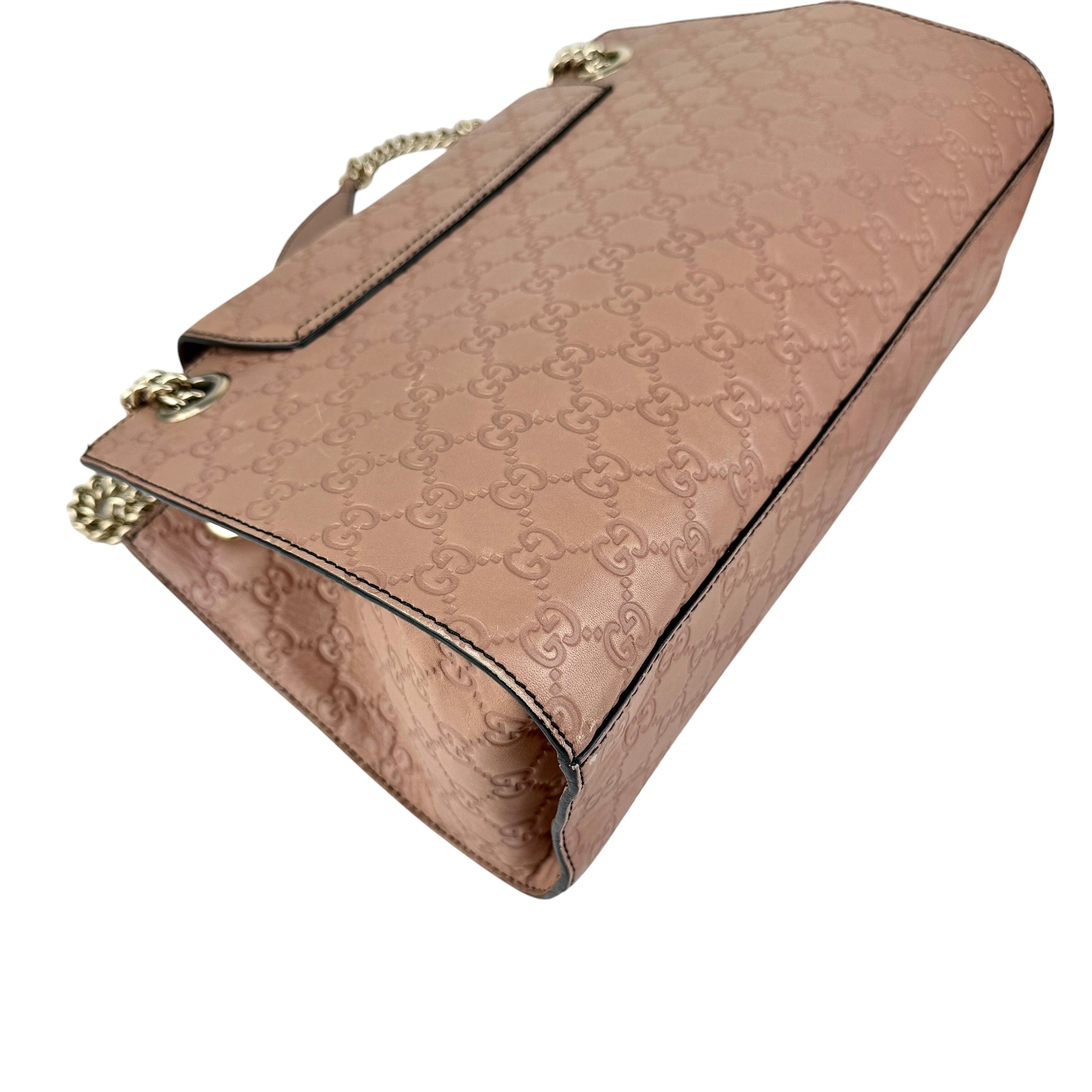 Gucci Camelia Guccissima Leather Emily Chain Shoulder Bag
