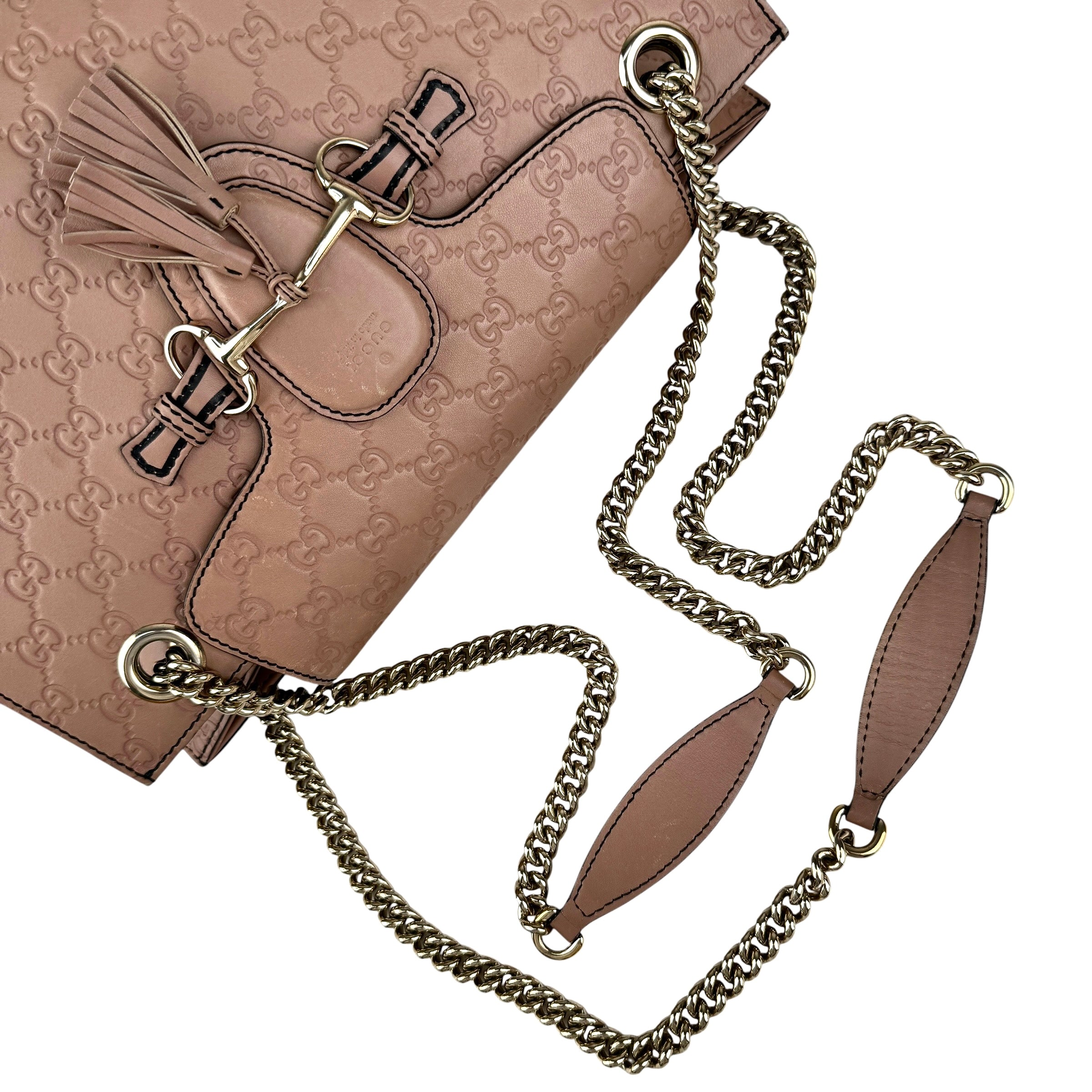 Gucci Camelia Guccissima Leather Emily Chain Shoulder Bag