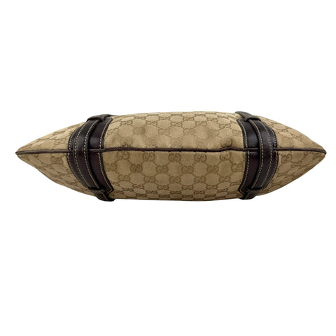 Gucci Beige/Ebony GG Fabric 85th Anniversary Bridle Bit Hobo Bag