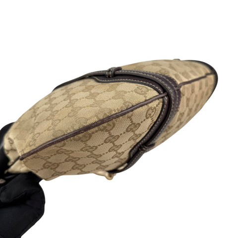 Gucci Beige/Ebony GG Fabric 85th Anniversary Bridle Bit Hobo Bag