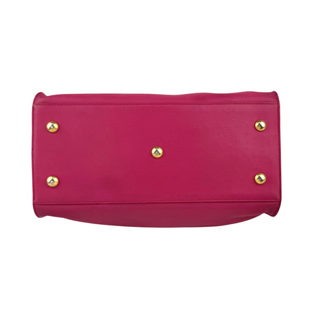 Saint Laurent Fuchsia Calfskin Leather Classic Medium Y Cabas Bag