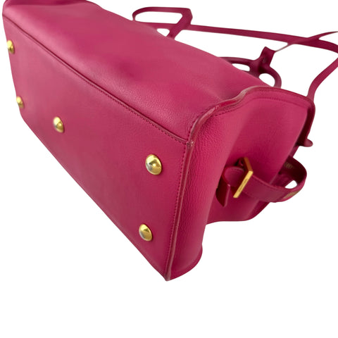 Saint Laurent Fuchsia Calfskin Leather Classic Medium Y Cabas Bag