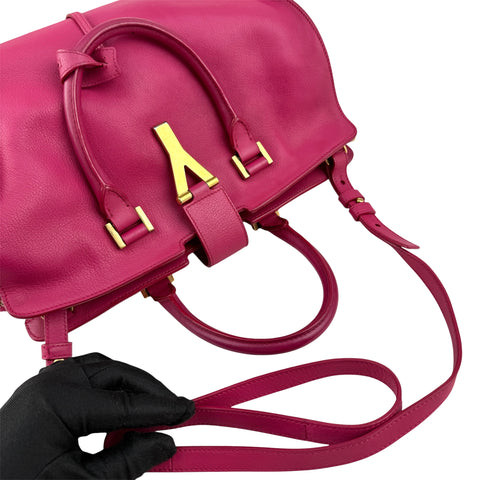 Saint Laurent Fuchsia Calfskin Leather Classic Medium Y Cabas Bag