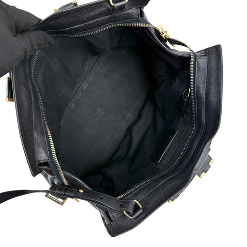 Yves Saint Laurent Black Calfskin Leather Cabas ChYc Bag