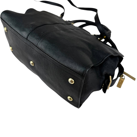 Yves Saint Laurent Black Calfskin Leather Cabas ChYc Bag
