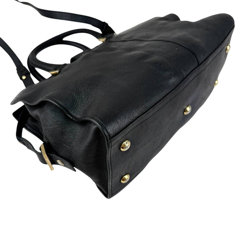 Yves Saint Laurent Black Calfskin Leather Cabas ChYc Bag