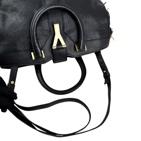 Yves Saint Laurent Black Calfskin Leather Cabas ChYc Bag