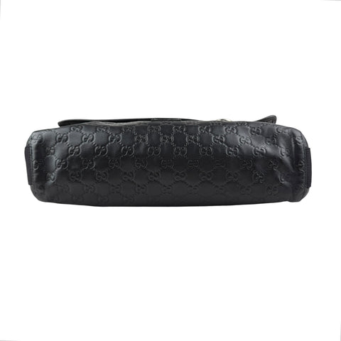 Gucci Black Guccissima Rubber Medium Messenger Bag