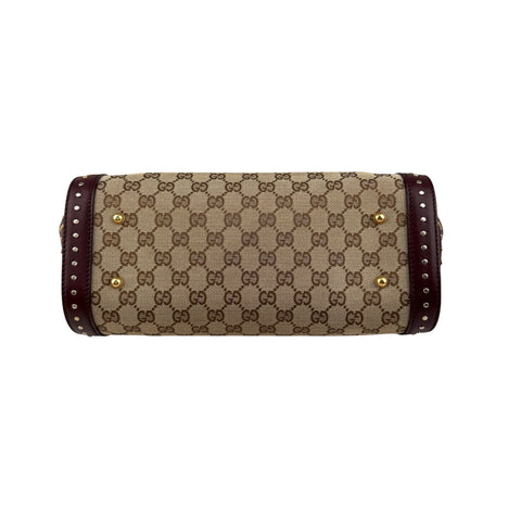 Gucci Beige/Ebony GG Canvas Bamboo Bullet Tote bag