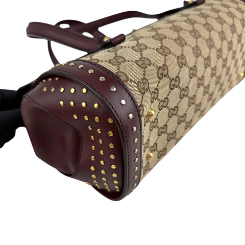 Gucci Beige/Ebony GG Canvas Bamboo Bullet Tote bag