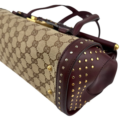 Gucci Beige/Ebony GG Canvas Bamboo Bullet Tote bag